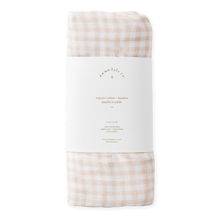 Baby Swaddle - Peony Gingham