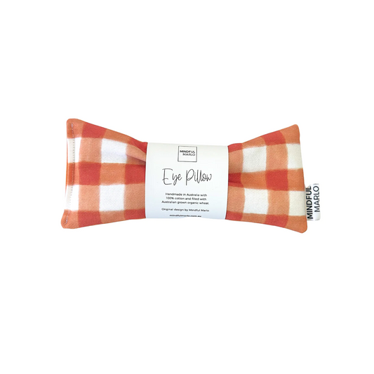 Gingham Eye Pillow - Tangerine