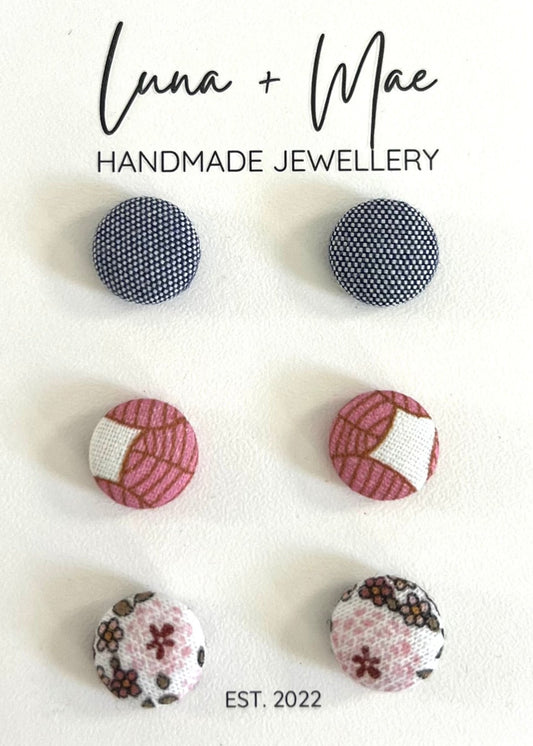 Fabric Stud Triple Pack - #3