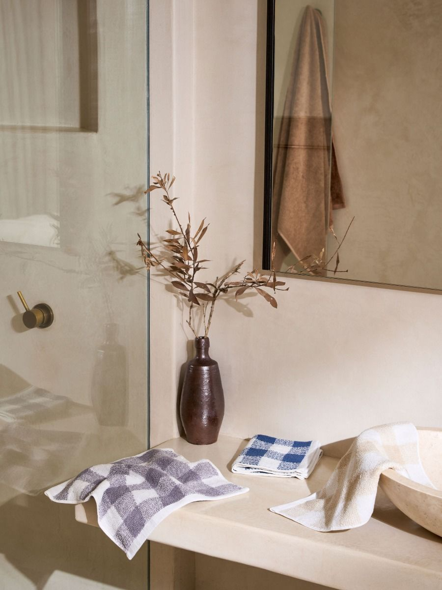 Face Towel Flinders Check - Beige