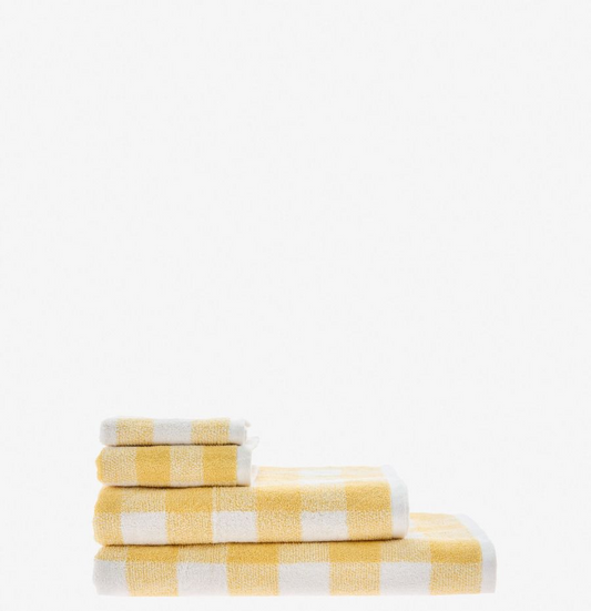Face Towel Flinders Check - Honey