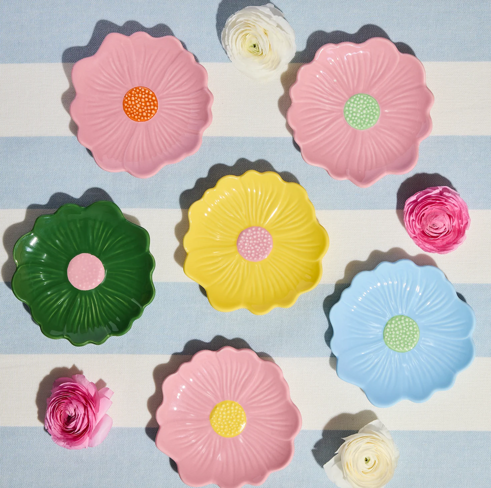 Flower Trinket Dish - Pink with Red Centre