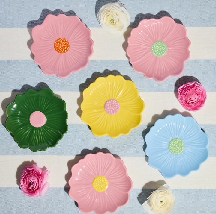 Flower Trinket Dish - Pink with Red Centre