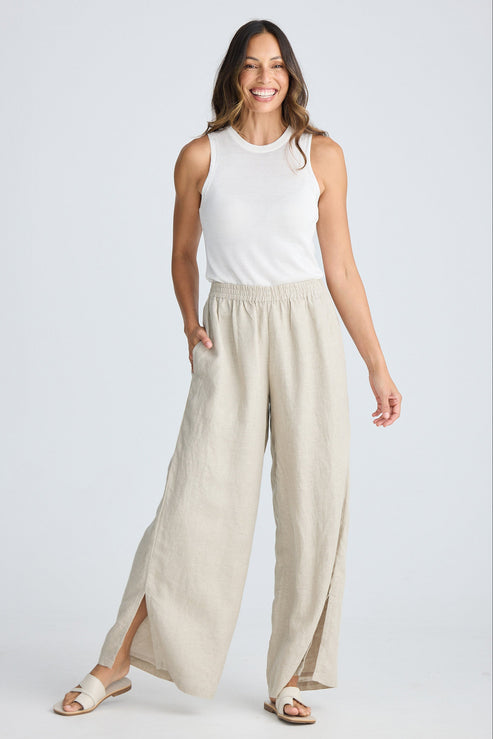 Fly Away Linen Pant - Natural
