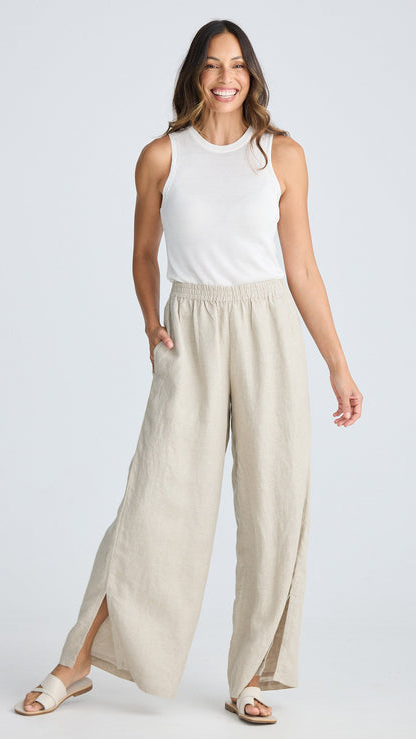 Fly Away Linen Pant - Natural