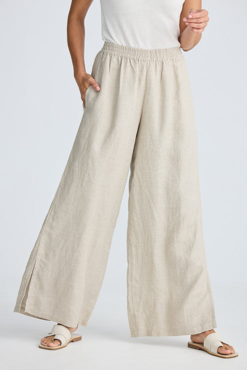 Fly Away Linen Pant - Natural