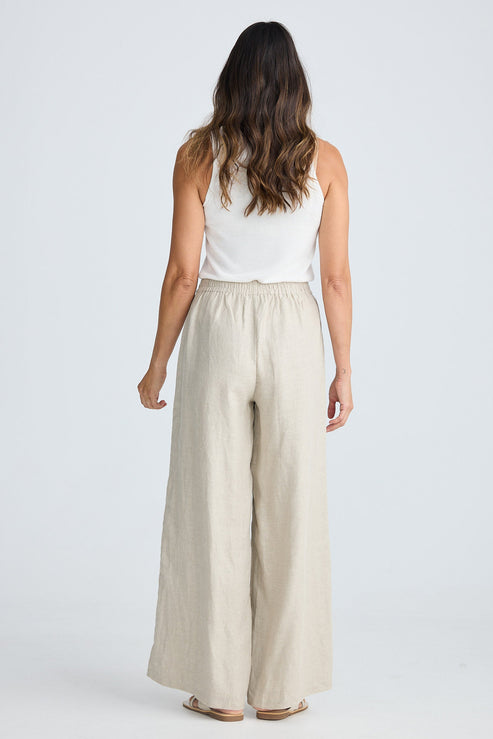 Fly Away Linen Pant - Natural