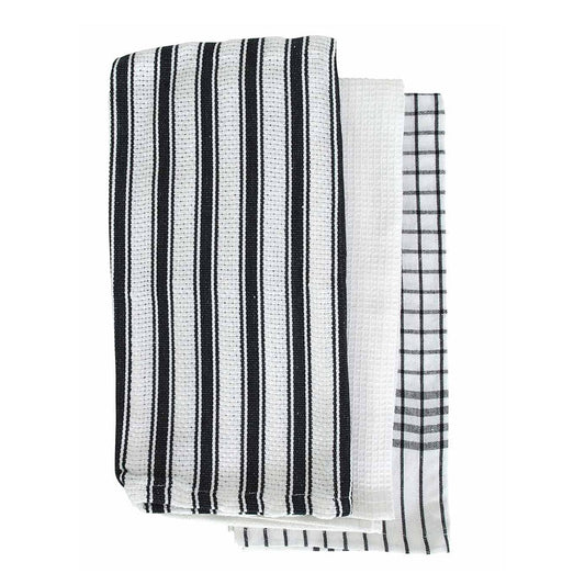 Gardenia Tea Towel Set - Black