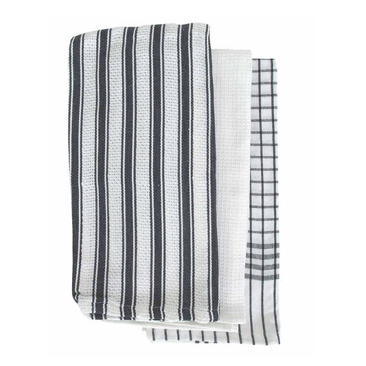 Gardenia Tea Towel Set - Charcoal
