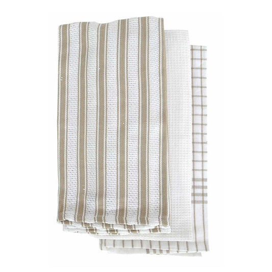 Gardenia Tea Towel Set - Taupe