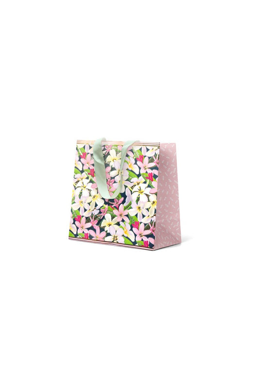 Gift Bag Small - Embossed & Foiled Frangipani Pattern