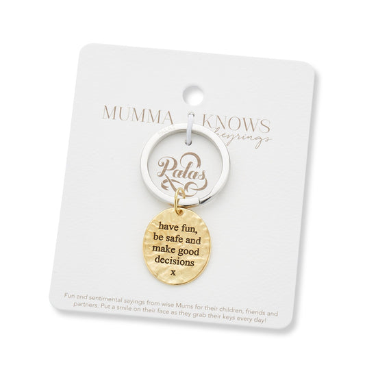 Good Decisions Charm Keyring