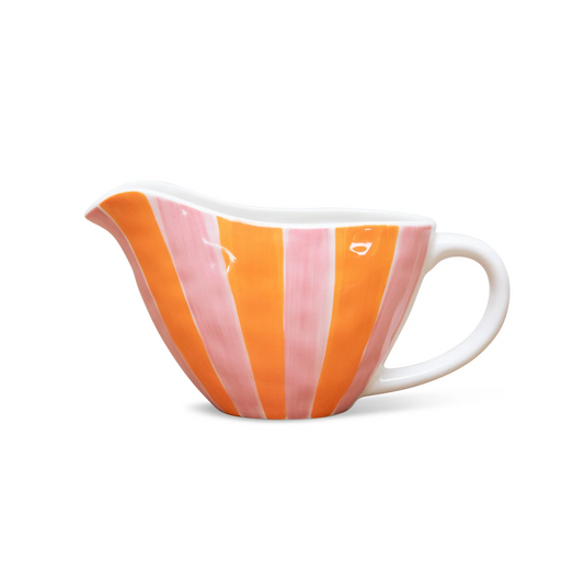 Gravy Jug - Pink and Orange Stripe