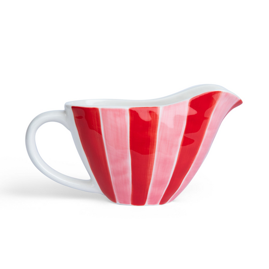 Gravy Jug – Pink & Red Stripe