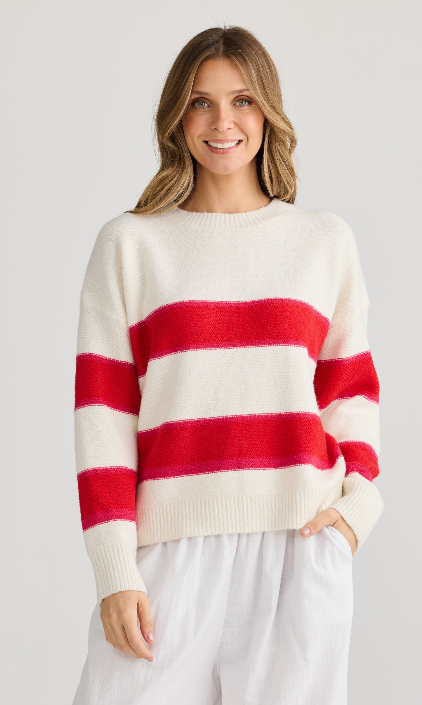Overboard Knit - Red Stripe
