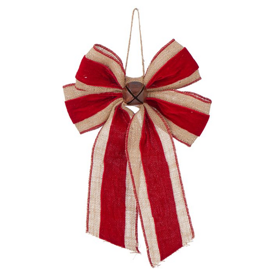 Hanging Bow With Stripes & Glitter