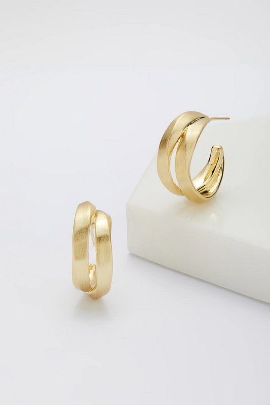 Hannah Hoop – Brushed Gold