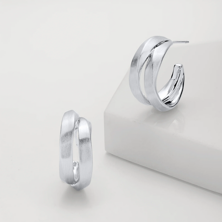 Hannah Hoop – Brushed Silver