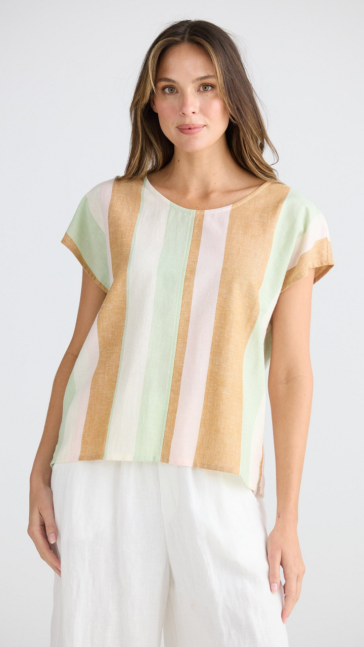 Havana Tee - Melon Field Stripe
