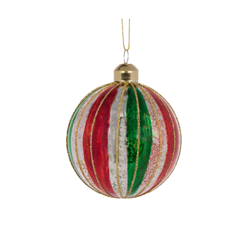 High Shine Bauble - Red &amp; Green