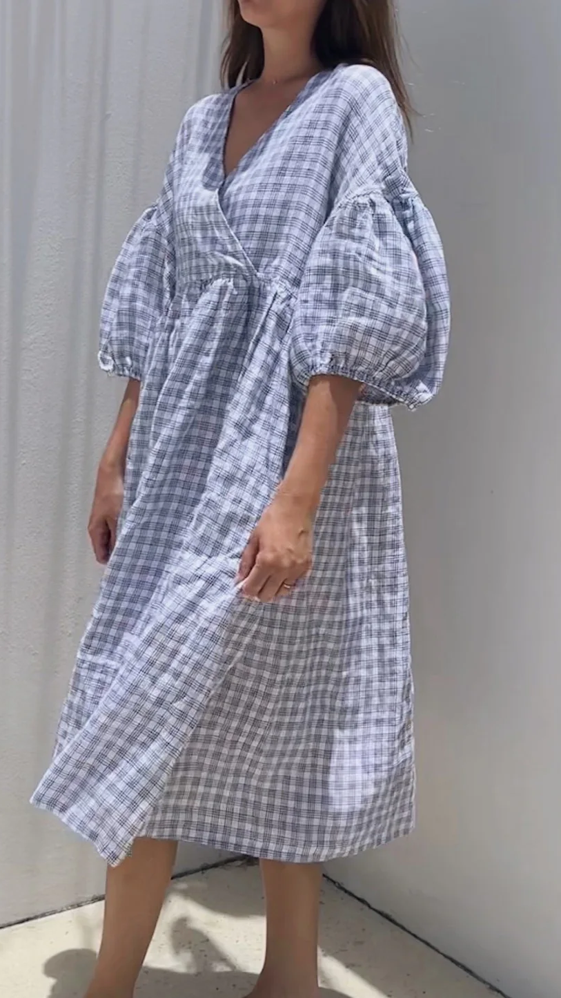 Harp Midi Dress - Plaid