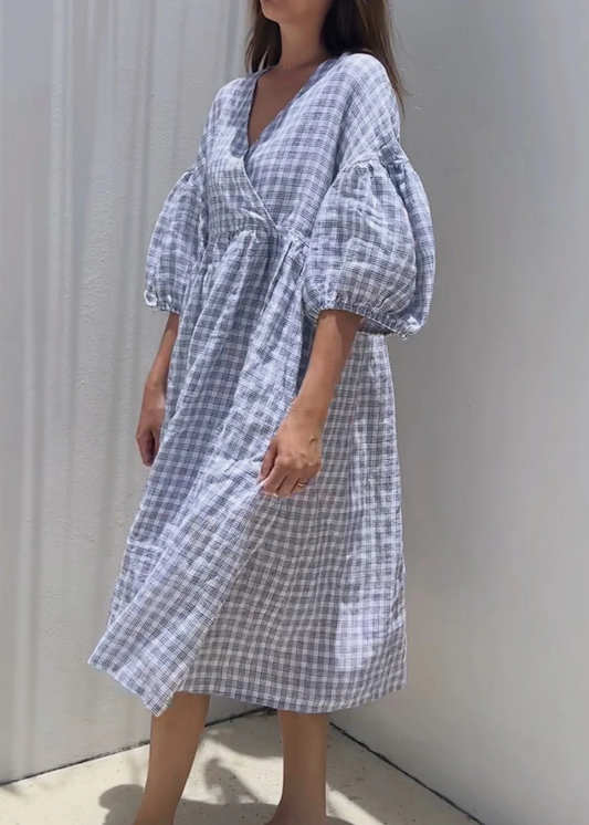 Harp Midi Dress - Plaid