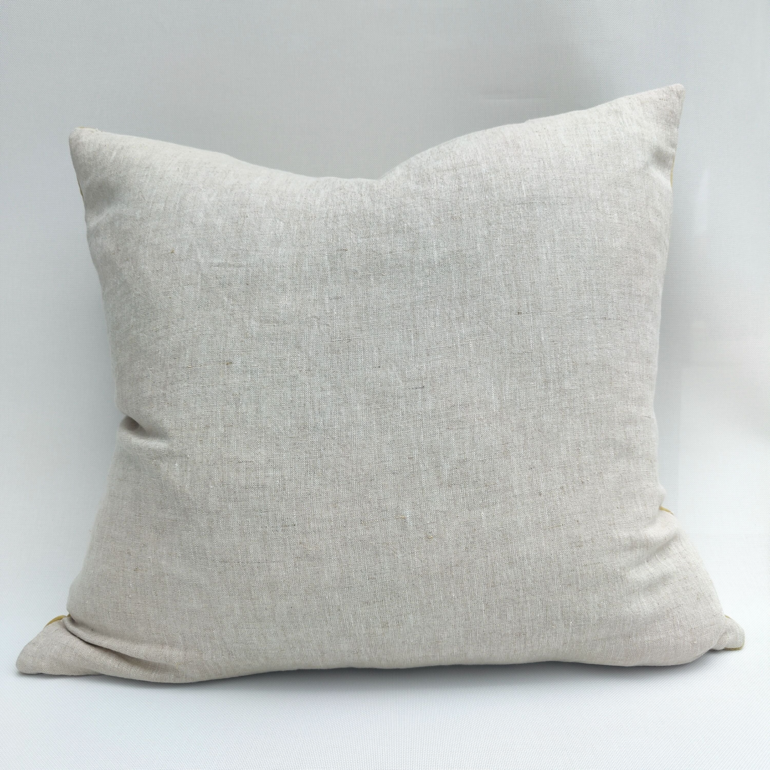 Fontainebleau Velvet &amp; Linen Two Sided Cushion - Moss Green