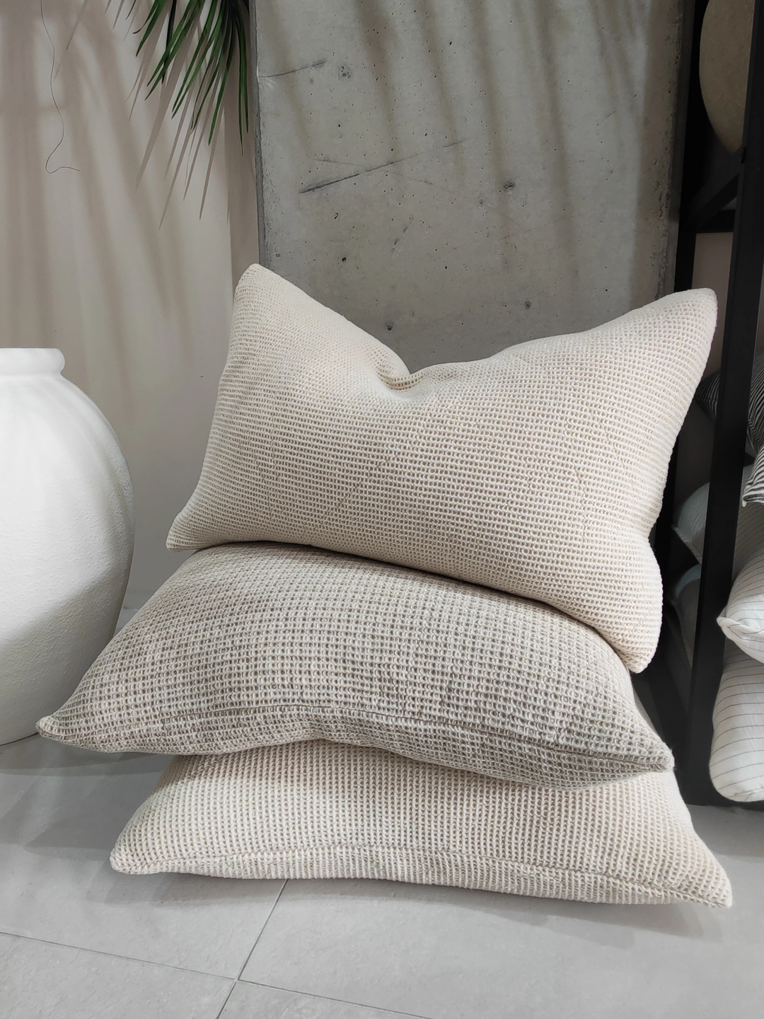Amiens Waffle Texture Cushion - Off White
