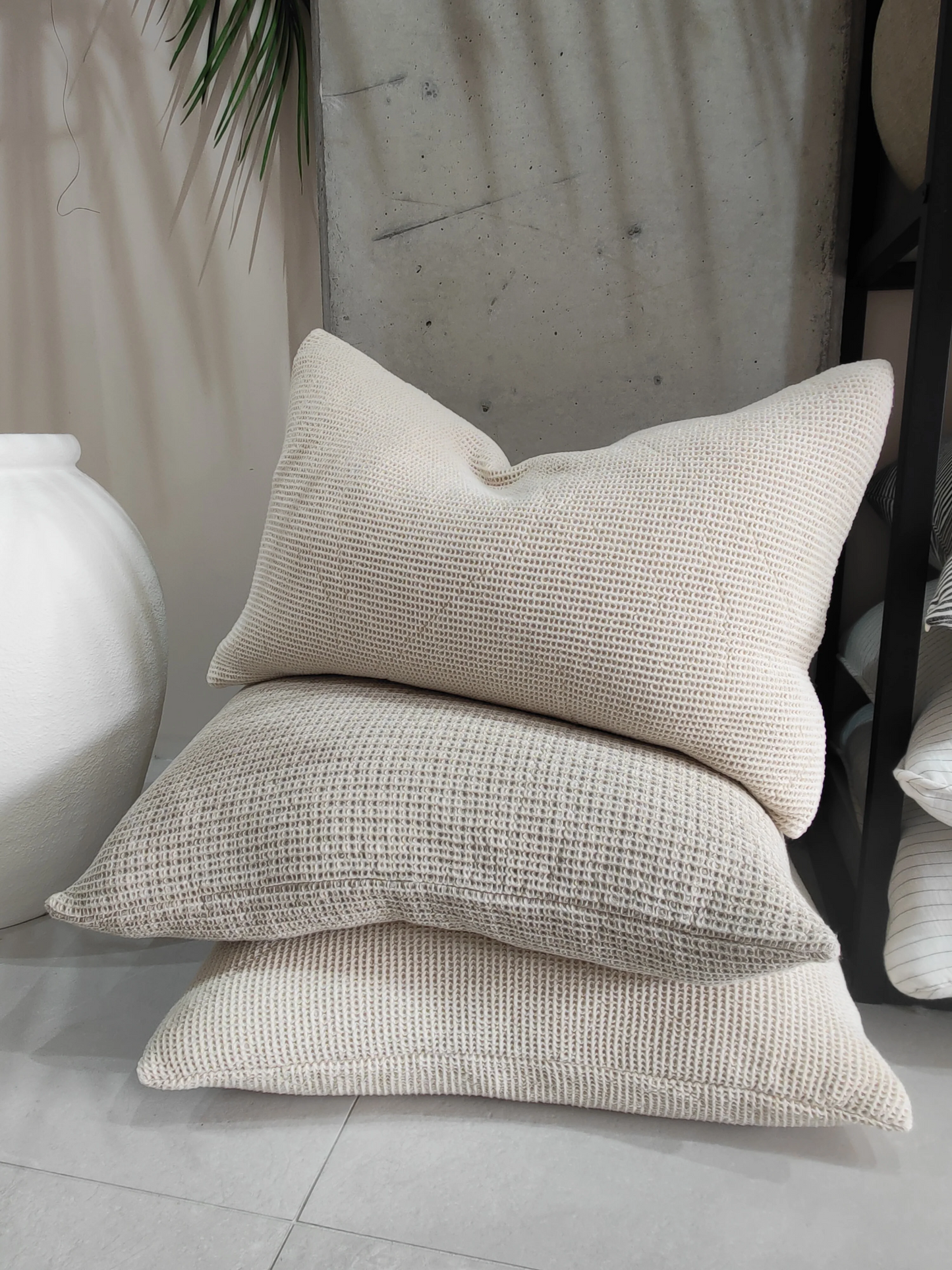 Amiens Waffle Texture Cushion - Off White