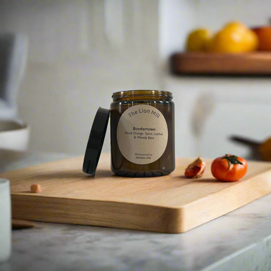 Bordertown Candle - Blood Orange, Spice, Leather and Wood