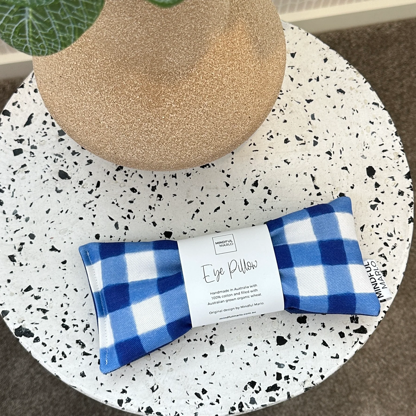 Gingham Eye Pillow - Storm