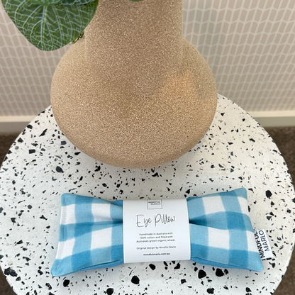 Gingham Eye Pillow - Ocean
