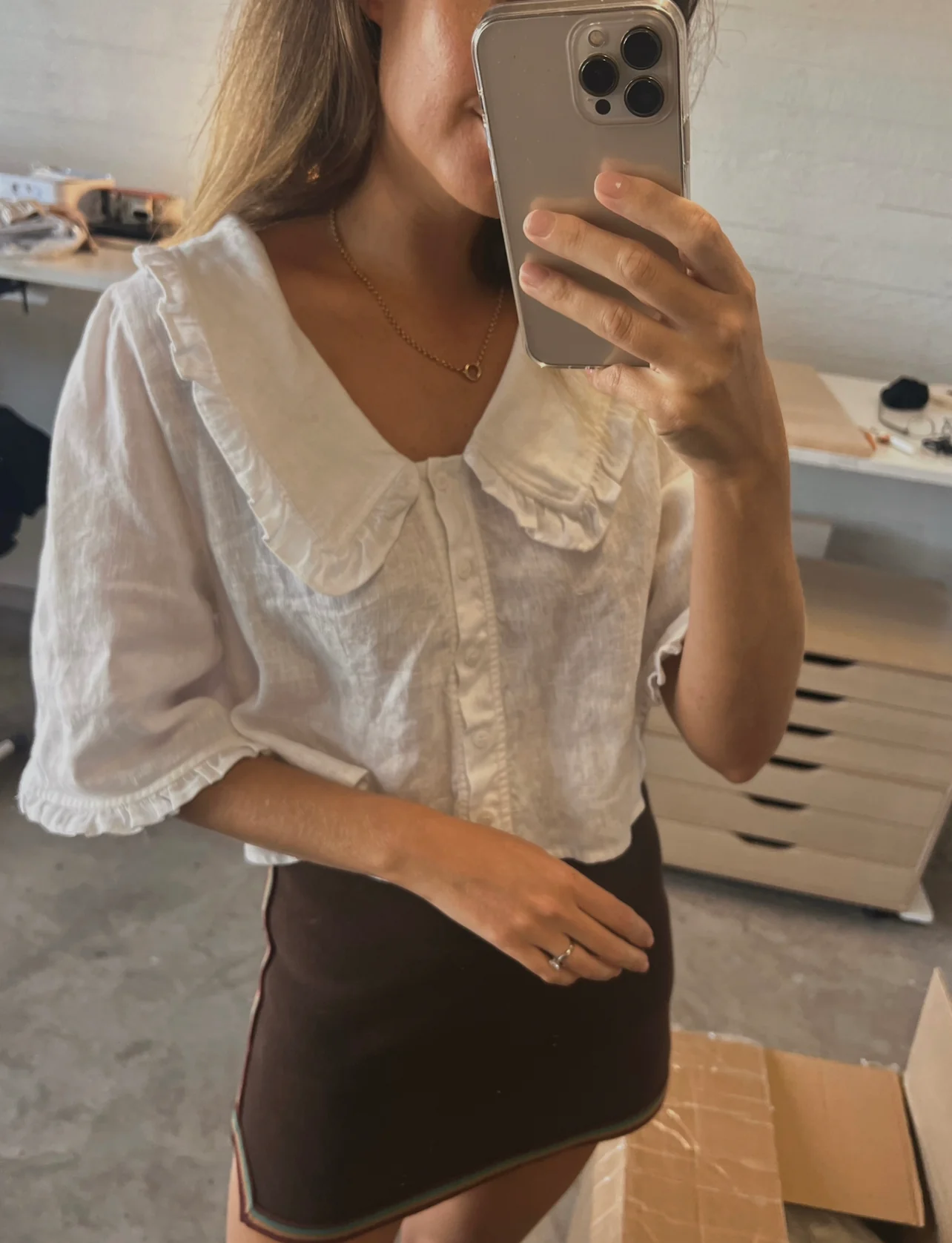 Sylvie Linen Blouse - White
