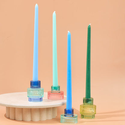 Jewel Taper Candles - Blue Tones (4 Piece)