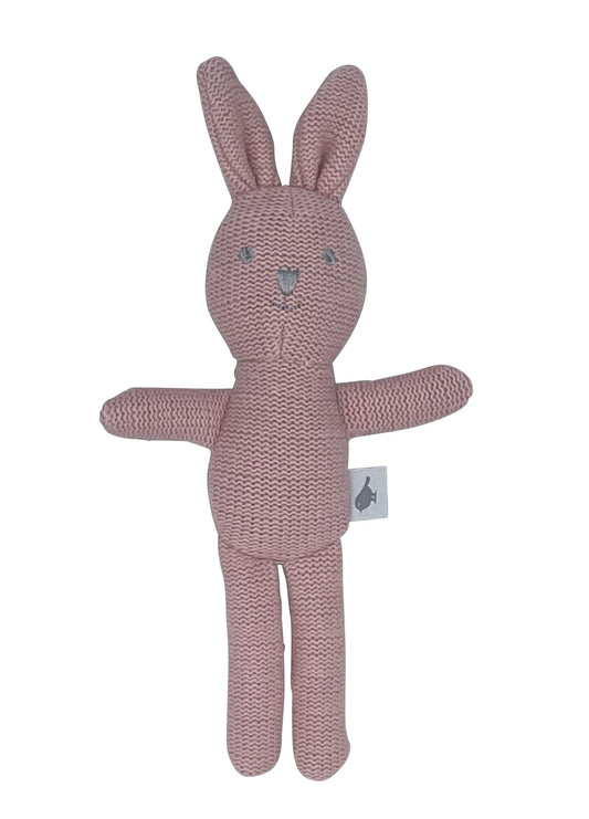 Knitted Bunny Rattle – Blush