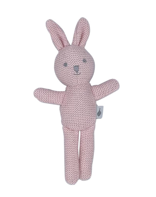 Knitted Bunny Rattle – Pink