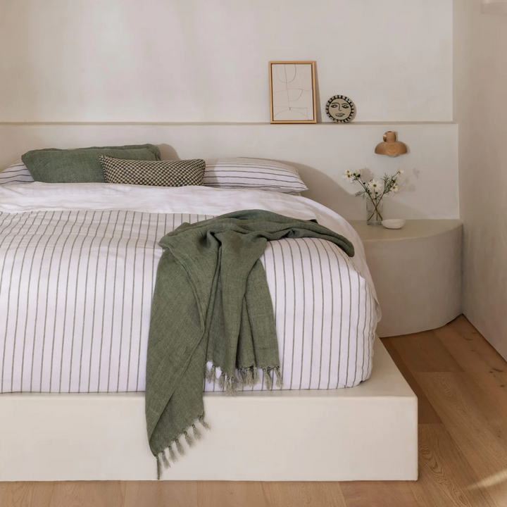 Loft Linen &amp; Cotton Duvet Cover Set (Double) - Sage