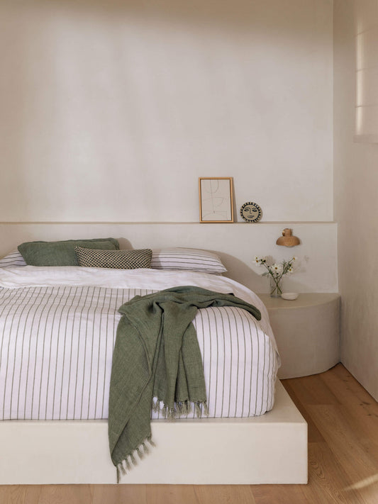 Loft Linen & Cotton Duvet Cover Set (King) - Sage