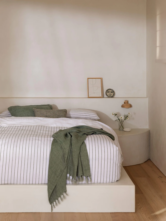 Loft Linen & Cotton Duvet Cover Set (Queen) - Sage