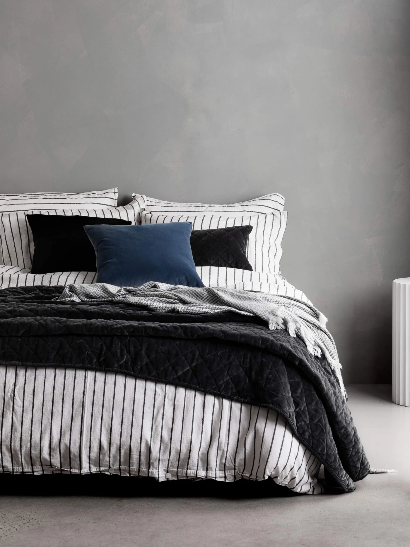 Loft Linen & Cotton Duvet Cover Set (King) - Graphite
