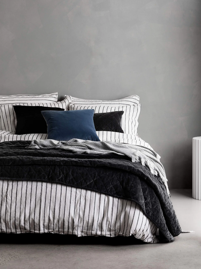 Loft Linen & Cotton Duvet Cover Set (Queen) - Graphite