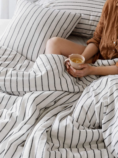 Loft Linen & Cotton Duvet Cover Set (Single) - Graphite