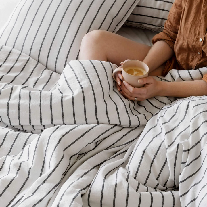Loft Linen &amp; Cotton Duvet Cover Set (Single) - Graphite