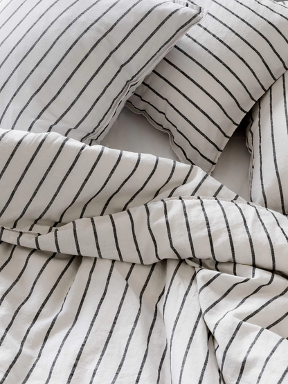 Loft Linen & Cotton Duvet Cover Set (Queen) - Graphite