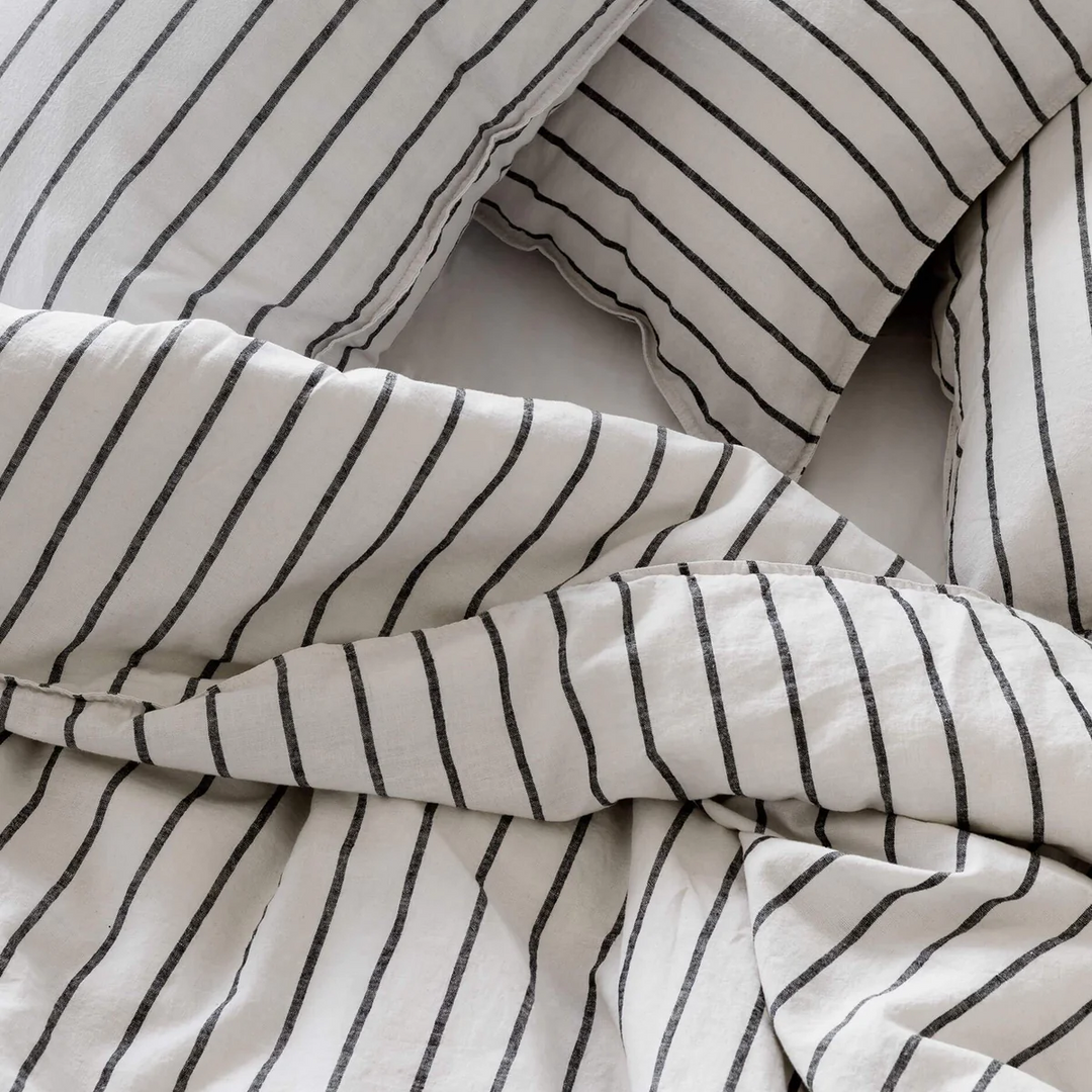 Loft Linen &amp; Cotton Duvet Cover Set (Single) - Graphite
