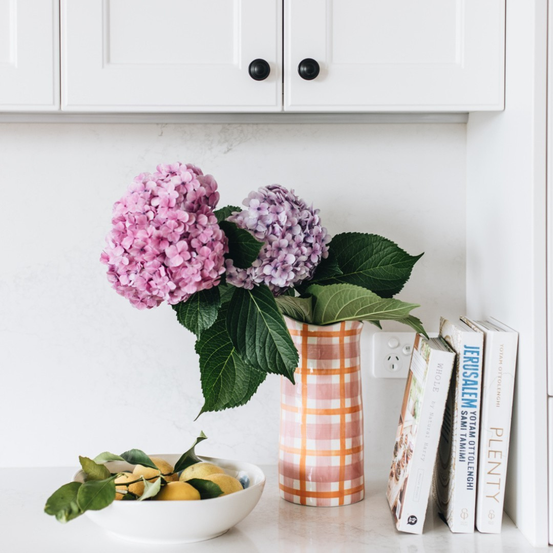 Large Gingham Vase – Pink & Orange