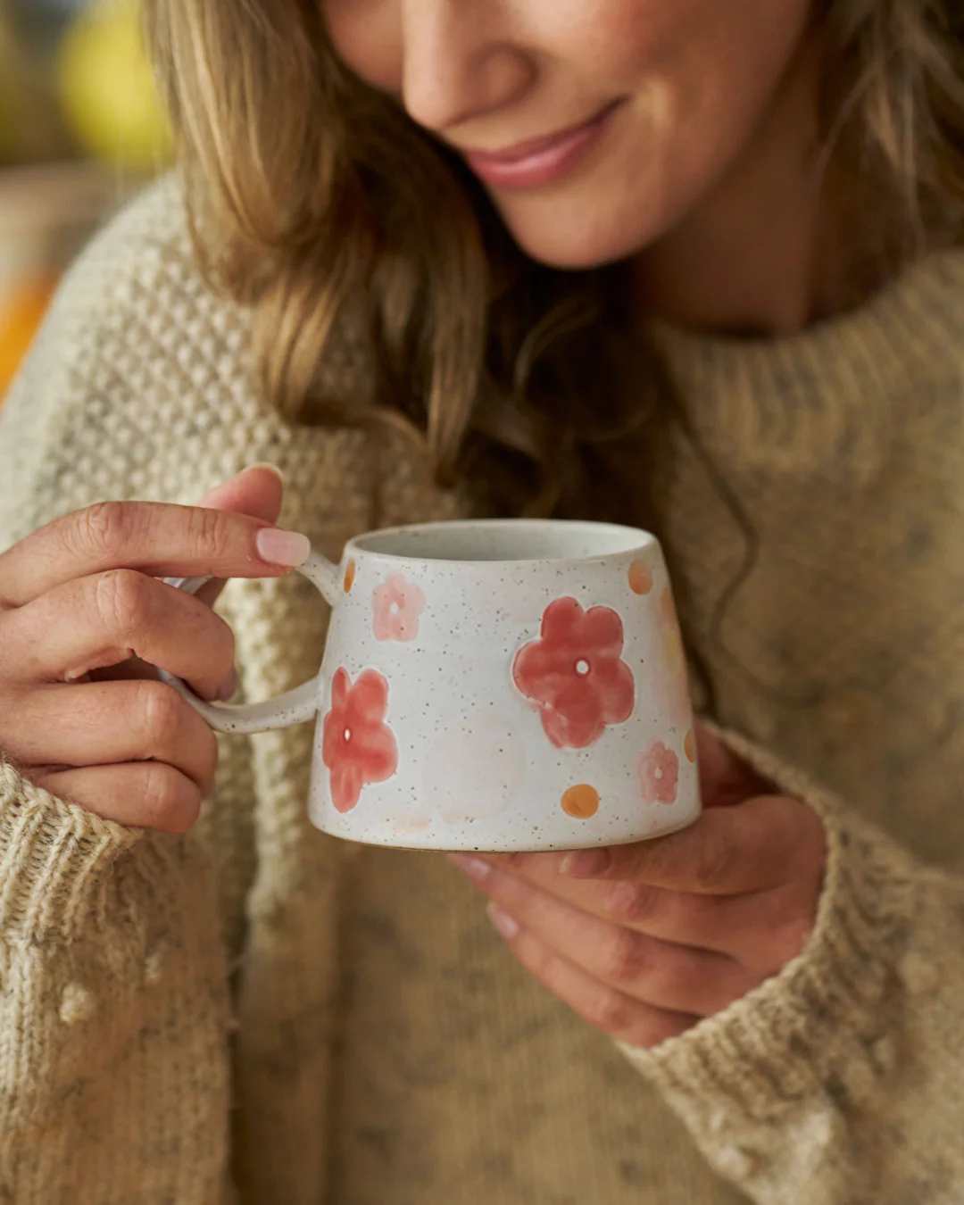 Large Handled Mug - Barbara Flower Garden