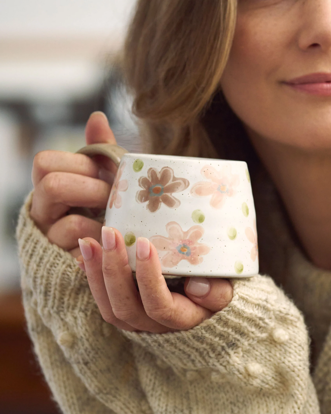Large Handled Mug - Stevie Flower Garden