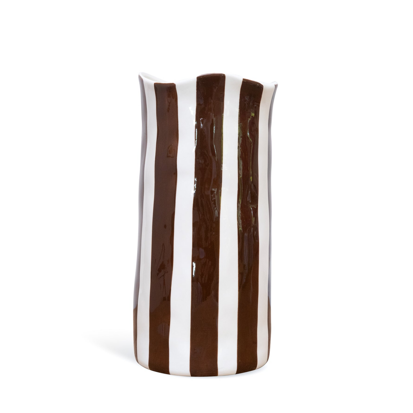 Large Striped Vase - Brown