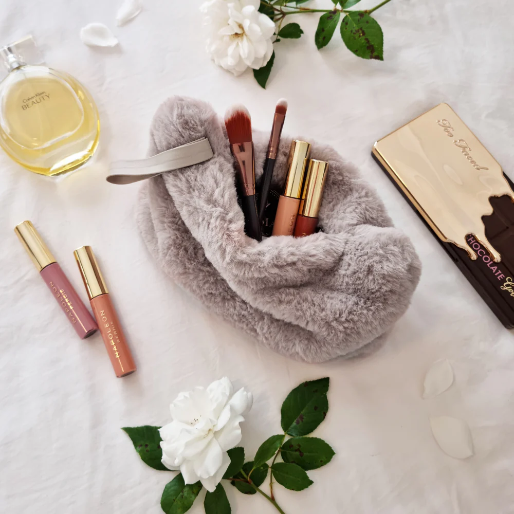Layla Faux Fur Cosmetic Bag